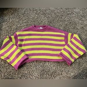 Zara Women’s Cropped Striped Sweater Size S